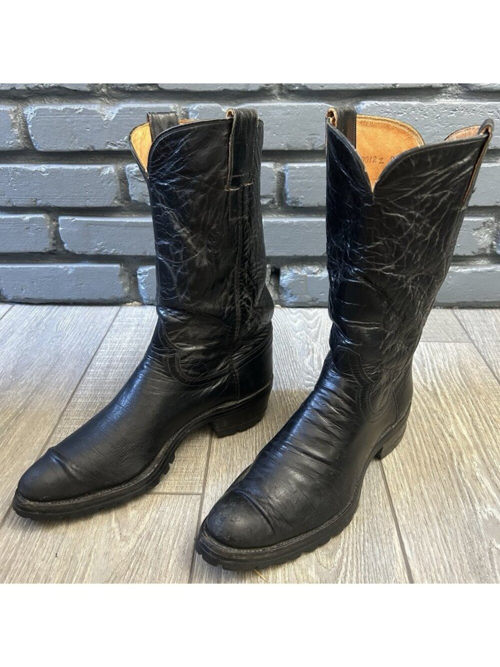 Hyer Vintage Vibram Sole Moto Western Cowboy Boots Womens 9 B
